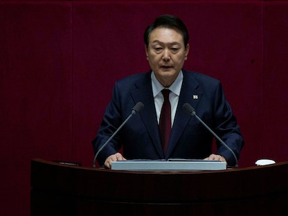 رئيس كوريا الجنوبية يون سوك يول في سول، كوريا الجنوبية- 25 أكتوبر 2022 - REUTERS