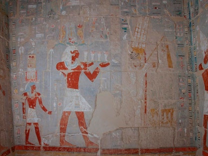 لوحة جدارية من مقبرة ميرو في محافظة الأقصر، مصر. 9 فبراير 2023 - صفحة وزارة السياحة المصرية على فيسبوك 