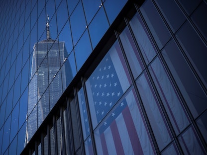 مركز التجارة العالمي عشية الذكرى العشرين لهجمات 11 سبتمبر في مدينة نيويورك. 10 سبتمبر 2021 - REUTERS