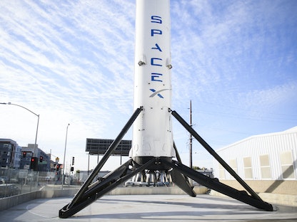 إحدى مراحل صاروخ إطلاق سبايس إكس Falcon 9 - AFP