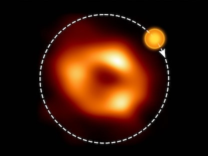 صورة نشرها المرصد الأوروبي الجنوبي تُظهر الثقب الأسود الهائل في وسط مجرة درب التبانة. 22 سبتمبر 2022 - AFP