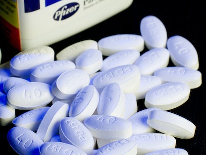 أقراص ليبيتور (أتورفاستين كالسيوم) وهو دواء خافض للكوليسترول من صنع شركة فايزر- 30 نوفمبر 2011 - AFP