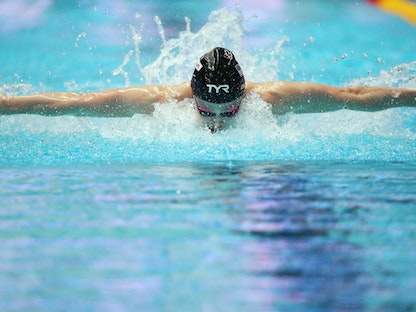 إحدى المتسابقات خلال بطولة العالم للسباحة التي أقيمت عام 2019 في كوريا الجنوبية - REUTERS