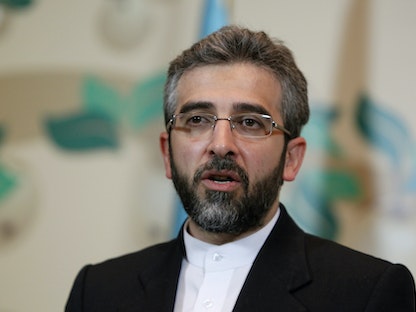 نائب وزير الخارجية الإيراني علي باقري يتحدث خلال مؤتمر صحافي في 5 أبريل 2013  - REUTERS 