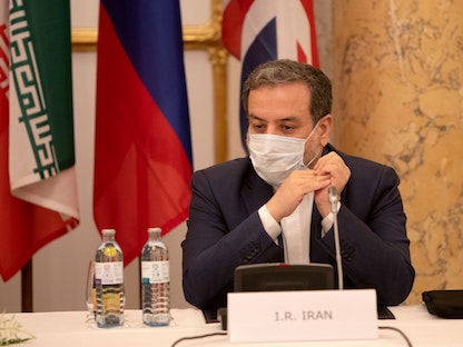 كبير المفاوضين النوويين الإيرانيين عباس عراقجي خلال اجتماع للجنة المشتركة لخطة العمل المشتركة الشاملة في فيينا، النمسا، 1 سبتمبر 2020 - REUTERS