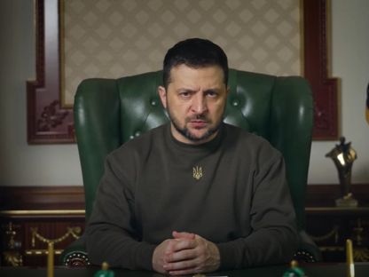 لقطة من فيديو للرئيس الأوكراني  فولوديمير زيلينسكي خلال خطابه اليومي- 23 يناير 2023 - Zelenskyy President