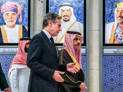 وزير الخارجية السعودي الأمير فيصل بن فرحان يلتقي نظيره الأميركي أنتوني بلينكن في الرياض. 29 أبريل 2024 - AFP