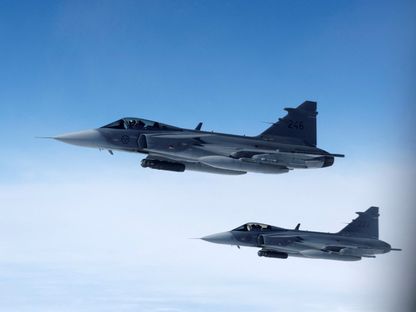 مقاتلات ساب السويدية JAS 39 Gripen خلال تدريب على اعتراض جوي فوق المجال الجوي لحلف الناتو. 4 يوليو 2023 - Reuters