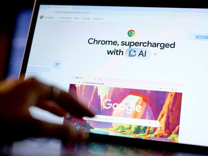 Google Chrome يظهر على شاشة كمبيوتر محمول في حي كوينز بنيويورك في الولايات المتحدة. 18 نوفمبر 2024 - Bloomberg