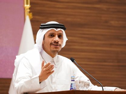 رئيس الوزراء ووزير الخارجية القطري محمد بن عبد الرحمن يحضر مؤتمراً صحافياً في الدوحة قطر. 24 أكتوبر 2024 - Reuters