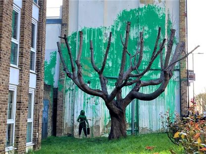 اللوحة الجدارية المطلية باللون الأخضر . 18 مارس 2024 - banksy.co.uk