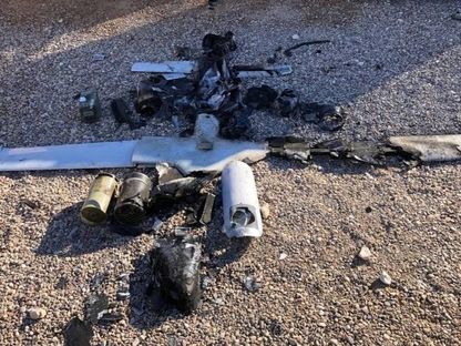 صورة لطائرة مسيّرة مفخخة استهدفت قاعدة عين الأسد في العراق. 4 يناير 2022 - REUTERS