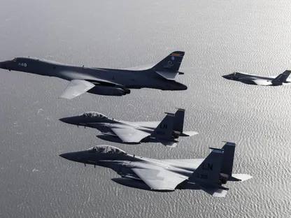 مقاتلات B-1 Lancer القادرة على حمل قنابل نووية التابعة للقوات الجوية الأميركية. - x.com/AFGlobalStrike