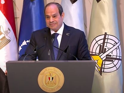 لقطة شاشة من كلمة الرئيس المصري عبد الفتاح السيسي في يوم الشهيد. مصر في 9 مارس 2024 - حساب رئاسة جمهورية مصر