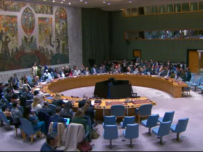 قاعة مجلس الأمن الدولي المكون من 15 عضواً منهم 5 دائمو العضوية يتمتعون بحق النقض. 17 نوفمبر 2025 - news.un.org