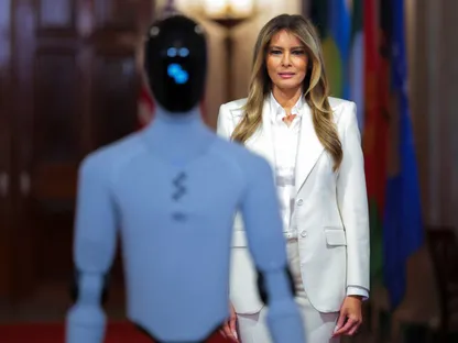 روبوت يرافق ميلانيا ترمب في فعالية للذكاء الاصطناعي بالبيت الأبيض