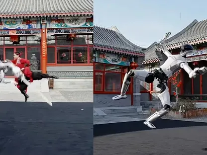 "لينجهو تشونج".. روبوت جديد يستعرض مهاراته في استخدام السيف