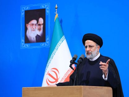 الرئيس الإيراني إبراهيم رئيسي يلقي خطاباً في جامعة طهران بمناسبة "يوم الطالب". 7 ديسمبر 2022 - AFP