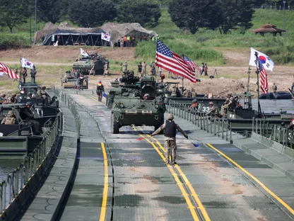 تدريبات عسكرية مشتركة بين القوات الأميركية والكورية الجنوبية في يوجو بكوريا الجنوبية. 27 أغسطس 2025 - Reuters