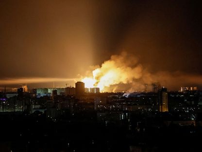 انفجار طائرة مسيرة روسية في ضواحي العاصمة الأوكرانية كييف. 24 مايو 2025 - Reuters