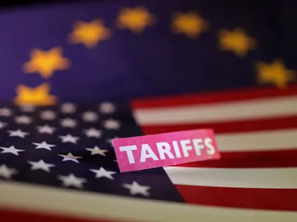 علما الولايات المتحدة والاتحاد الأوروبي وورقة "الرسوم الجمركية". 10 أبريل 2025 - REUTERS