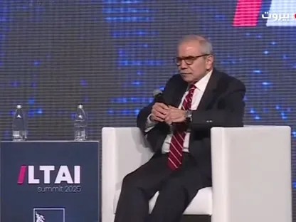 رئيس الوزراء اللبناني نواف سلام خلال قمة لبنان للذكاء الاصطناعي، بيروت، 7 نوفمبر 2025 