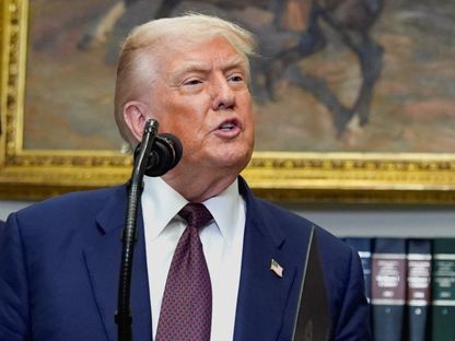 الرئيس الأميركي دونالد ترمب خلال مؤتمر صحافي في البيت الأبيض. 31 يوليو 2025 - REUTERS