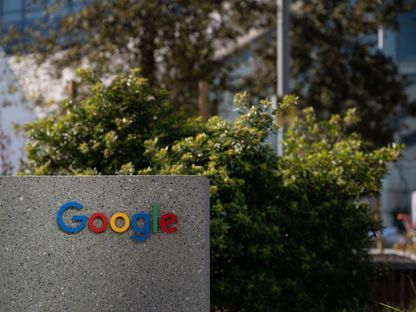 علامة جوجل التجارية بأحد مقارها في الولايات المتحدة. 28 مارس 2023 - Bloomberg