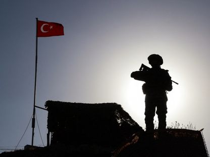 جندي تركي من وحدة الكوماندوس في قاعدة عسكرية تركية شمال العراق. دهوك، العراق. 29 أغسطس 2022 - AFP