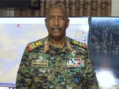 رئيس مجلس السيادة في السودان عبد الفتاح البرهان يلقي كلمة بسبب أحداث مدينة الفاشر. 27 أكتوبر 2025 - X.COM/@SudaneseAF