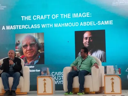 جانب من محاضرة مدير التصوير السينمائي محمود عبد السميع، مهرجان القاهرة السينمائي، مصر، ١٤ نوفمبر ٢٠٢٥ - المكتب الإعلامي للمهرجان