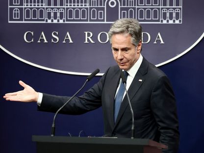وزير الخارجية الأميركي أنتوني بلينكن خلال مؤتمر صحافي في بوينس آيرس، الأرجنتين. 23 فبراير 2024 - Reuters