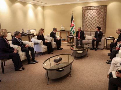 ملك الأردن عبد الله الثاني يلتقي وزير الخارجية الأميركي أنتوني بلينكن في عمان، الأردن. 7 يناير 2024 - Reuters