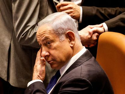 رئيس الوزراء الإسرائيلي بنيامين نتنياهو في الكنيست خلال التصويت على مشروع قانون يحد من صلاحيات المحكمة العليا. 24 يوليو 2023 - REUTERS