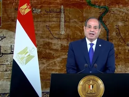 الرئيس المصري عبدالفتاح السيسي يلقي كلمة بمناسبة ذكرى حرب أكتوبر 1973