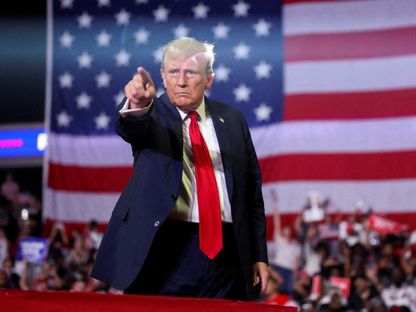 الرئيس الأميركي السابق والمرشح الجمهوري دونالد ترمب خلال حدث انتخابي في فلادلفيا بولاية بنسلفانيا. 22 يونيو 2024 - Reuters
