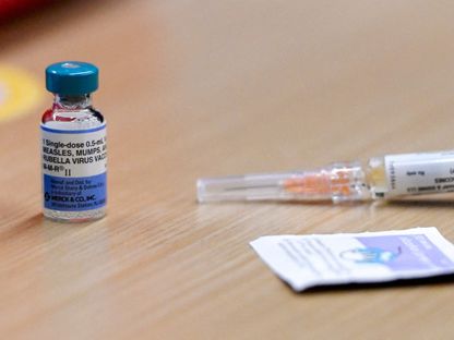 لقاح الحصبة في إدارة الصحة بمدينة لوبوك في ولاية تكساس- 27 فبراير 2025 - Reuters