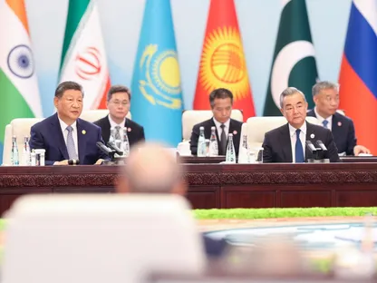 الرئيس الصيني شي جين بينج خلال قمة منظمة شنغهاي للتعاون 2025، في تيانجين، الصين، 1 سبتمبر 2025 - via REUTERS