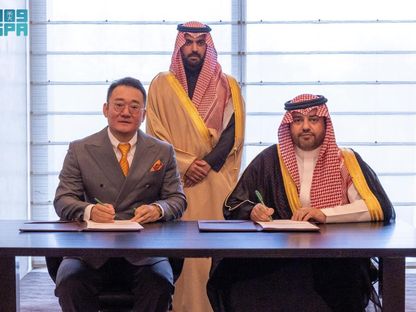 وزير الثقافة السعودي يحضر توقيع مذكرة التفاهم بين هيئة الأفلام السعودية ومجموعة بونا الصينية، بكين، 27 مارس 2024 - واس