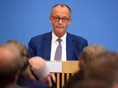 المستشار الألماني فريدريش ميرتس يعقد مؤتمرا صحفيا في برلين، ألمانيا. 18 يوليو 2025 - Reuters