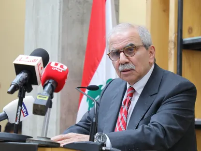 رئيس الوزراء اللبناني نواف سلام خلال مؤتمر في بيروت، 30 أغسطس 2025 - grandserail