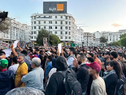مظاهرات في مدينة الدار البيضاء للمطالبة بتحسين خدمات الصحة والتعليم في المغرب. 3 أكتوبر 2025 - REUTERS