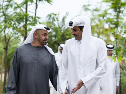 رئيس الإمارات يستقبل أمير قطر ويبحثان التطورات في المنطقة