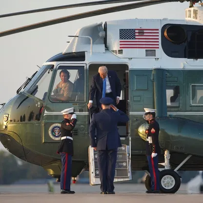 السلطات الأميركية تعتقل شخصاً وجه شعاع ليزر نحو مروحية ترمب الرئاسية