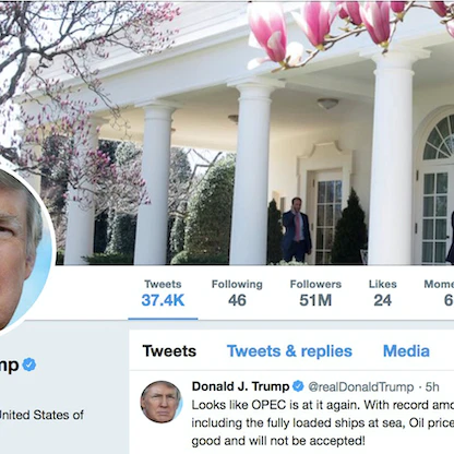 "تويتر" يكشف أسباب الإيقاف النهائي لحساب ترمب