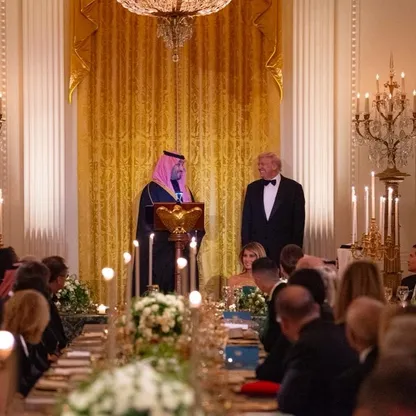 بالصور والفيديو.. تفاصيل مأدبة عشاء البيت الأبيض لاستقبال ولي العهد السعودي