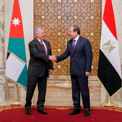 السيسي والملك عبدالله يؤكدان "وحدة الموقف" ورفض تهجير الفلسطينيين
