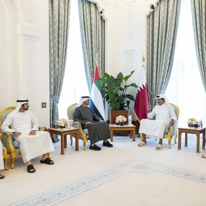 رئيس الإمارات يزور الدوحة: ندعم جميع إجراءات قطر للحفاظ على السيادة