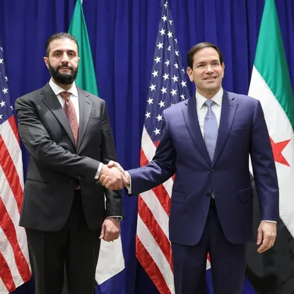 الرئيس السوري يلتقي وزير الخارجية الأميركي في نيويورك ويبحث رفع العقوبات