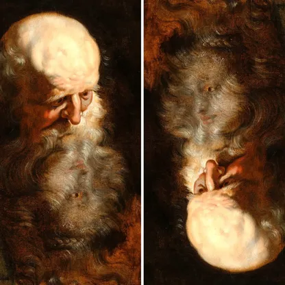 وجه امرأة خلف لحية عجوز .. اكتشاف لوحة مزدوجة لفنان فلمنكي مشهور